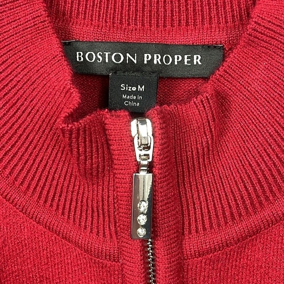 Boston Proper Embellished Snowflake Sweater Dress Rhinestone Faux Pearl Sz M - Picture 6 of 14